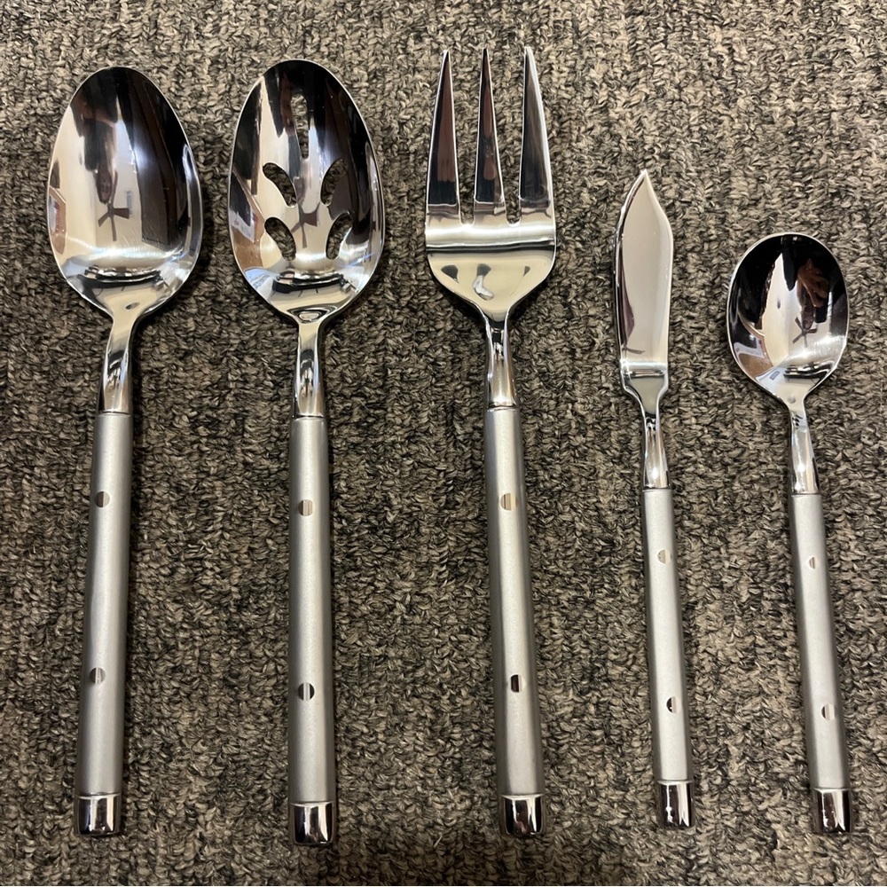 Tivoli Sand 5 piece Hostess Set Silver